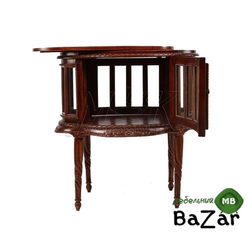 MJ-477. Чайный столик с резными ножками (массив красного дерева), 73х50х80 см, цвет: Вишня. Tea table, ANTIQUE