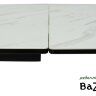 Стол RIETI 200 KL-99 Белый мрамор матовый, итальянская керамика / черный каркас