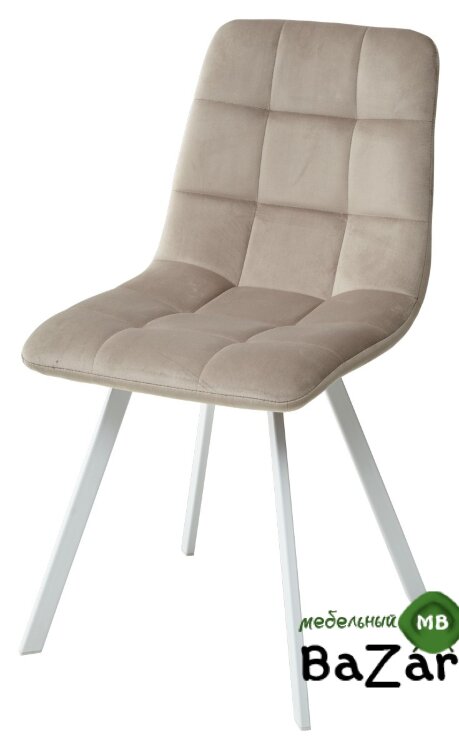 Стул CHILLI SQUARE G108-10 светлый кварц/ белый каркас, велюр