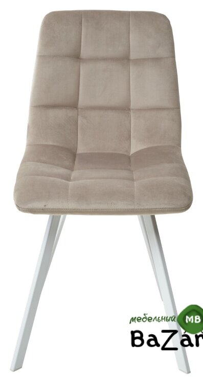 Стул CHILLI SQUARE G108-10 светлый кварц/ белый каркас, велюр