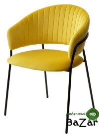 Стул ГЕММА, цвет H-19 Желтый, велюр / черный каркас Стул ГЕММА, цвет H-19 Желтый, велюр / черный каркас