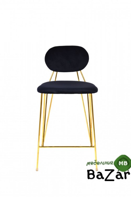 Стул Элис полубарный, вельвет, темно-синий
