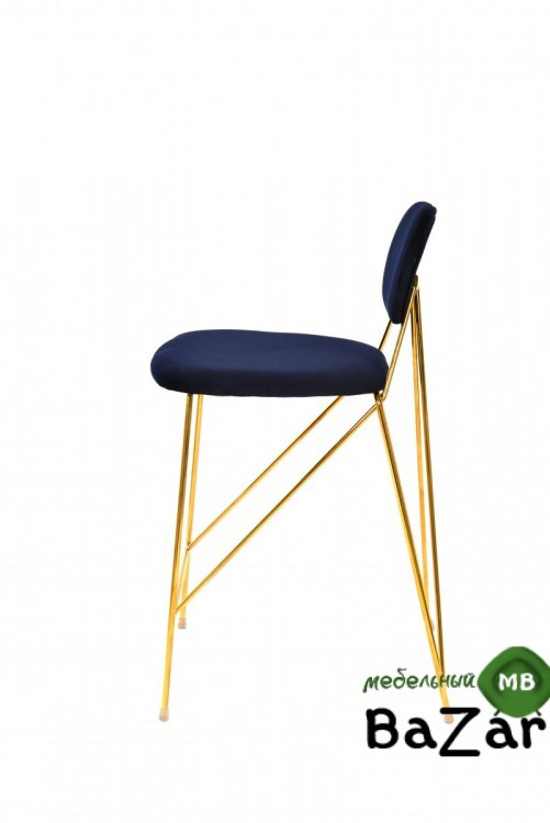 Стул Элис полубарный, вельвет, темно-синий