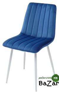Стул DUBLIN G062-49 синий, велюр / белый каркас Стул DUBLIN G062-49 синий, велюр / белый каркас