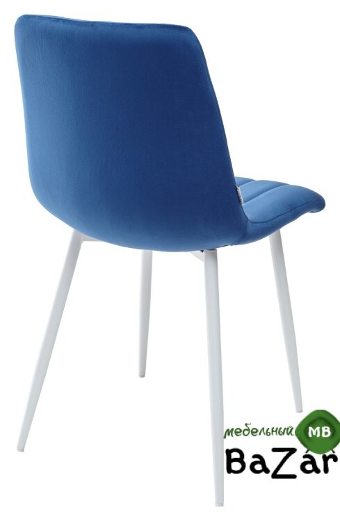 Стул DUBLIN G062-49 синий, велюр /  белый каркас