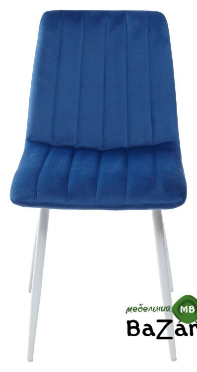Стул DUBLIN G062-49 синий, велюр /  белый каркас