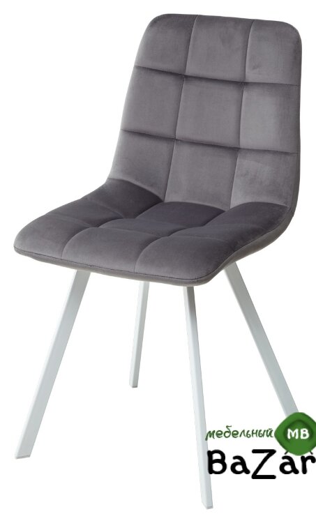 Стул CHILLI SQUARE G108-12 антрацит/ белый каркас, велюр