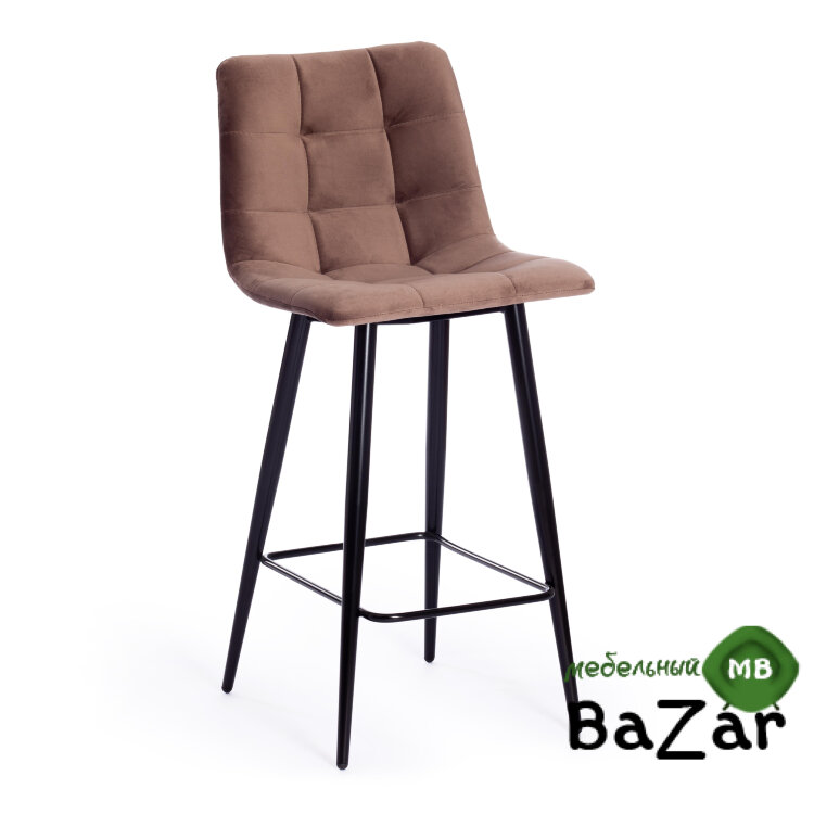Стул полубарный CHILLY (mod. 7095пб) коричневый barkhat 12/черный