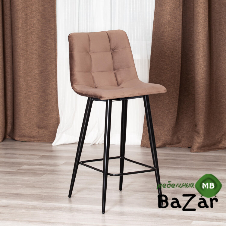 Стул полубарный CHILLY (mod. 7095пб) коричневый barkhat 12/черный