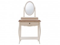 MK-5031-AWB. Столик туалетный с зеркалом (овал) "Florence" (70х40х142 см), DRESSING TABLE WITH MIRROW (oval),  цвет: Молочный+Итал.орех
