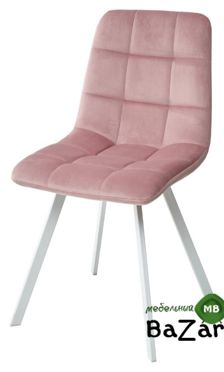 Стул CHILLI SQUARE G108-15 пепел розы/ белый каркас, велюр