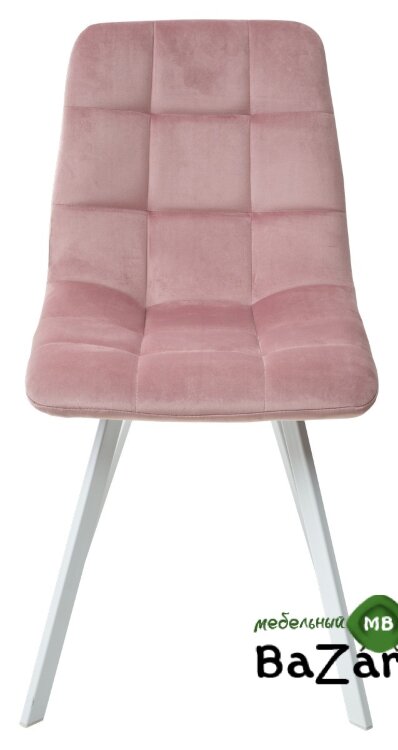 Стул CHILLI SQUARE G108-15 пепел розы/ белый каркас, велюр