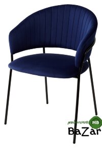 Стул ГЕММА, цвет H-60 Темно-синий, велюр / черный каркас Стул ГЕММА, цвет H-60 Темно-синий, велюр / черный каркас