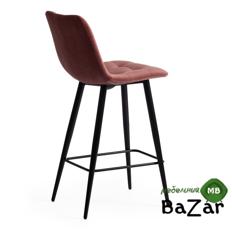 Стул полубарный CHILLY (mod. 7095пб ) коралловый barkhat 15 /черный