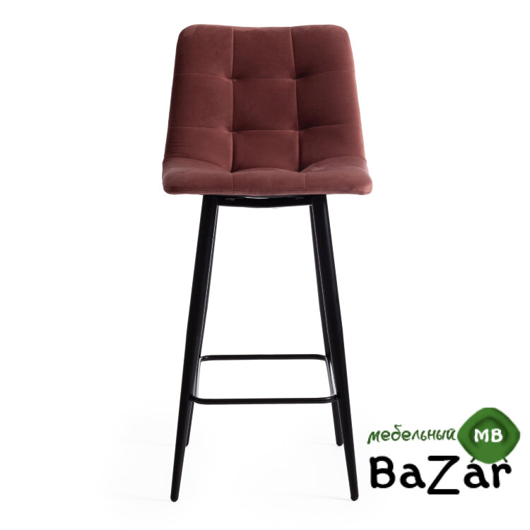 Стул полубарный CHILLY (mod. 7095пб ) коралловый barkhat 15 /черный