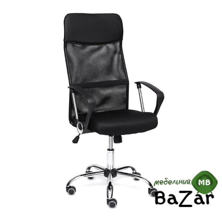 Кресло PRACTIC кож/зам, ткань, черный