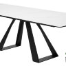 Стол FONDI 180 MARBLES KL-99 Белый мрамор матовый, итальянская керамика/ черный каркас