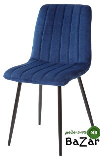 Стул DUBLIN G062-49 синий, велюр/ черный каркас