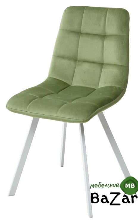 Стул CHILLI SQUARE G108-27 террариумный мох/ белый каркас, велюр Стул CHILLI SQUARE G108-27 террариумный мох/ белый каркас, велюр