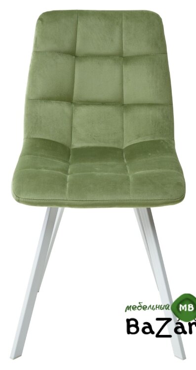 Стул CHILLI SQUARE G108-27 террариумный мох/ белый каркас, велюр Стул CHILLI SQUARE G108-27 террариумный мох/ белый каркас, велюр