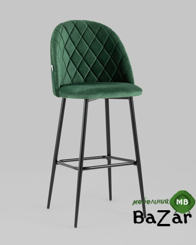 Стул барный Марсель велюр зеленый