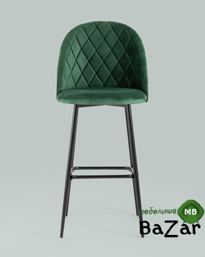 Стул барный Марсель велюр зеленый