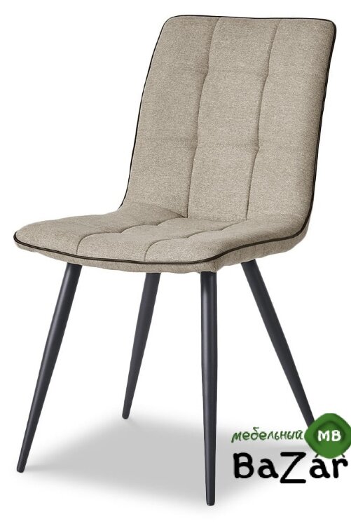 Стул SKY6800-1 бежевый JJ12-18/черный кант PU/черный металл