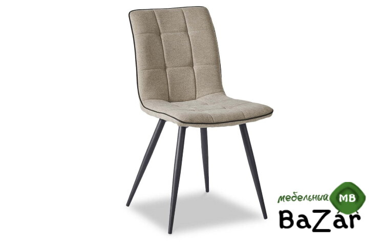 Стул SKY6800-1 бежевый JJ12-18/черный кант PU/черный металл