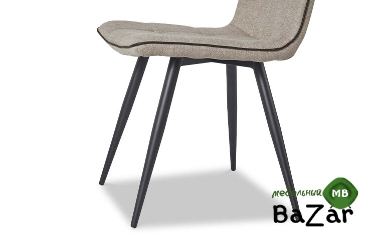 Стул SKY6800-1 бежевый JJ12-18/черный кант PU/черный металл