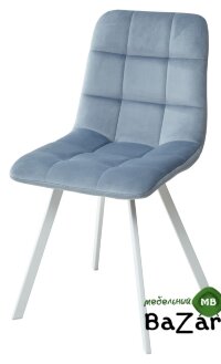 Стул CHILLI SQUARE G108-56 пудровый синий/ белый каркас, велюр