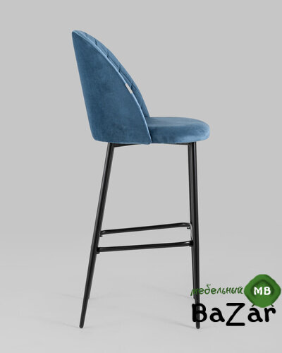 Стул барный Марсель велюр пыльно-синий