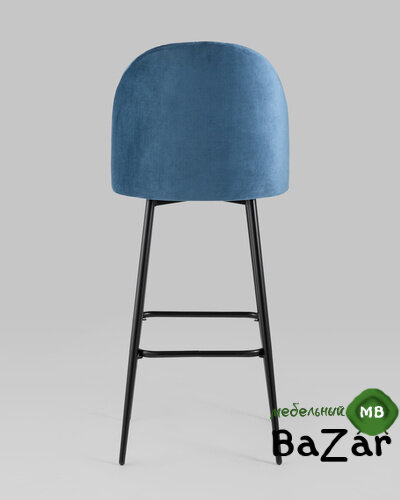 Стул барный Марсель велюр пыльно-синий