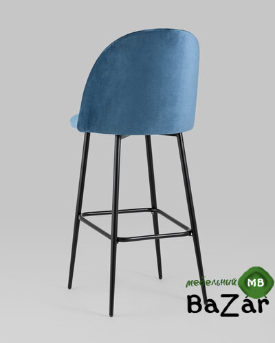 Стул барный Марсель велюр пыльно-синий