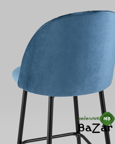 Стул барный Марсель велюр пыльно-синий