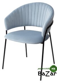 Стул ГЕММА, цвет Пыльный синий Confetti, велюр / черный каркас Стул ГЕММА, цвет Пыльный синий Confetti, велюр / черный каркас