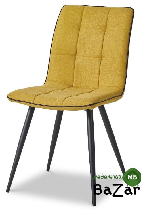 Стул SKY6800-1 желтый JJ12-19/черный кант PU/черный металл Стул SKY6800-1 желтый JJ12-19/черный кант PU/черный металл