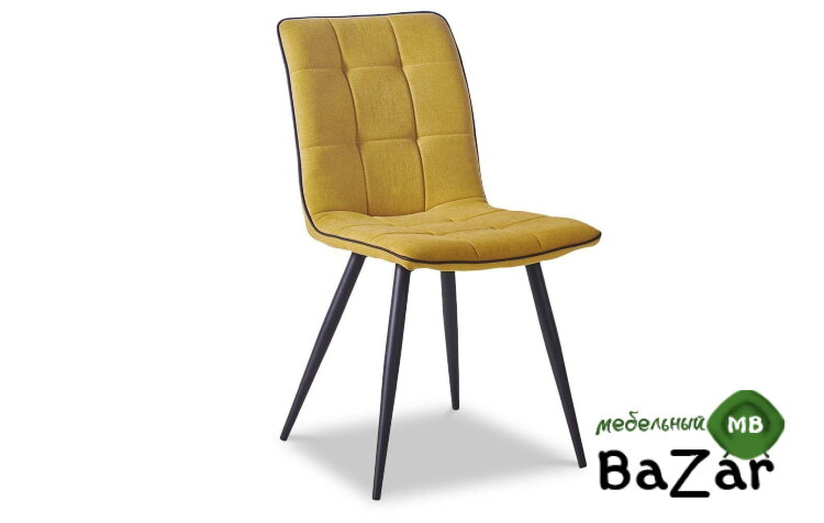 Стул SKY6800-1 желтый JJ12-19/черный кант PU/черный металл Стул SKY6800-1 желтый JJ12-19/черный кант PU/черный металл