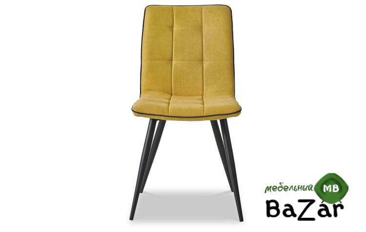 Стул SKY6800-1 желтый JJ12-19/черный кант PU/черный металл Стул SKY6800-1 желтый JJ12-19/черный кант PU/черный металл