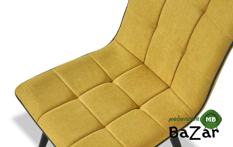 Стул SKY6800-1 желтый JJ12-19/черный кант PU/черный металл Стул SKY6800-1 желтый JJ12-19/черный кант PU/черный металл