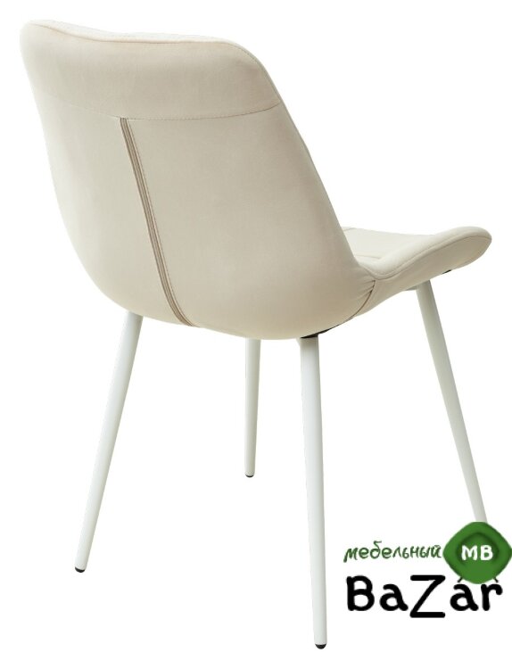 Стул ХОФМАН, цвет H-06 Бежевый, велюр / белый каркас Стул ХОФМАН, цвет H-06 Бежевый, велюр / белый каркас