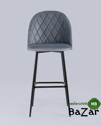 Стул барный Марсель велюр серый Стул барный Марсель велюр серый