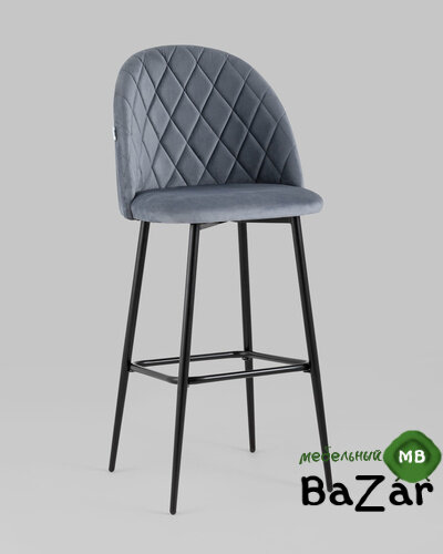 Стул барный Марсель велюр серый Стул барный Марсель велюр серый