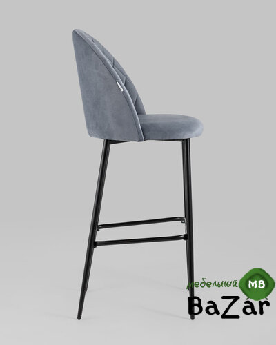 Стул барный Марсель велюр серый Стул барный Марсель велюр серый