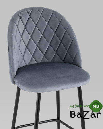 Стул барный Марсель велюр серый Стул барный Марсель велюр серый