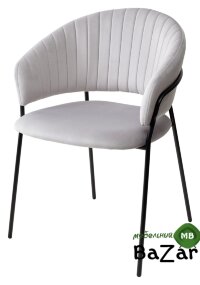 Стул ГЕММА, цвет Серый Confetti, велюр / черный каркас Стул ГЕММА, цвет Серый Confetti, велюр / черный каркас