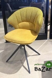 Стул ASTRA 360 град. поворот Желтый Sonic 68 ткань / 7525-132 велюр / черный каркас, ®DISAUR