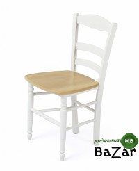 Стул PALMA 43D WHITE / WOOD SEAT (белый/дерев. сид. рустик)