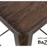 Барный стул Tolix Bar wood CColl bronze brown walnut