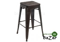 Барный стул Tolix Bar wood CColl bronze brown walnut
