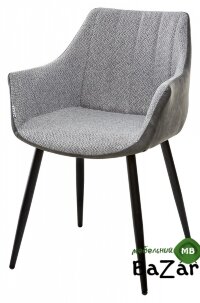 Стул BELINDA TRF-08 теплый серый, ткань/ RU-07 серая сталь, PU